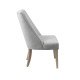 Light Grey Fabric Curved Back Sleek Dining Chairs Wood Legs - Set 2